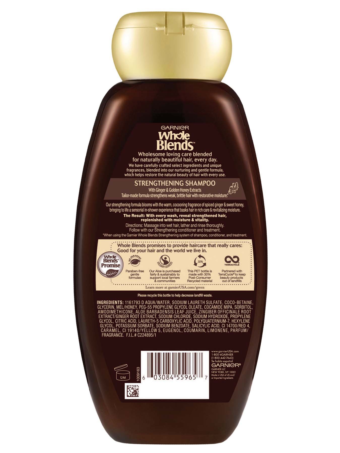 Back view of Whole Blends Ginger Recovery Strengthening Shampoo.